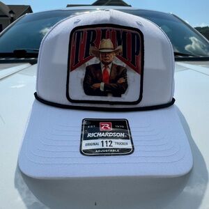 White Mesh Snapback Hat with Curved Brim